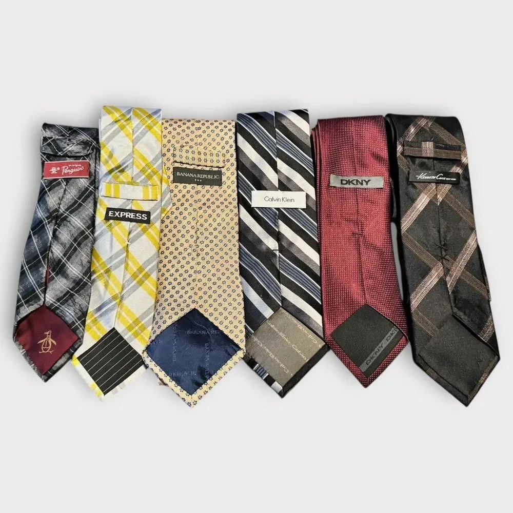 6x Mixed Designer Luxury Brands Men's Ties Geometric Design Vintage Minimalist